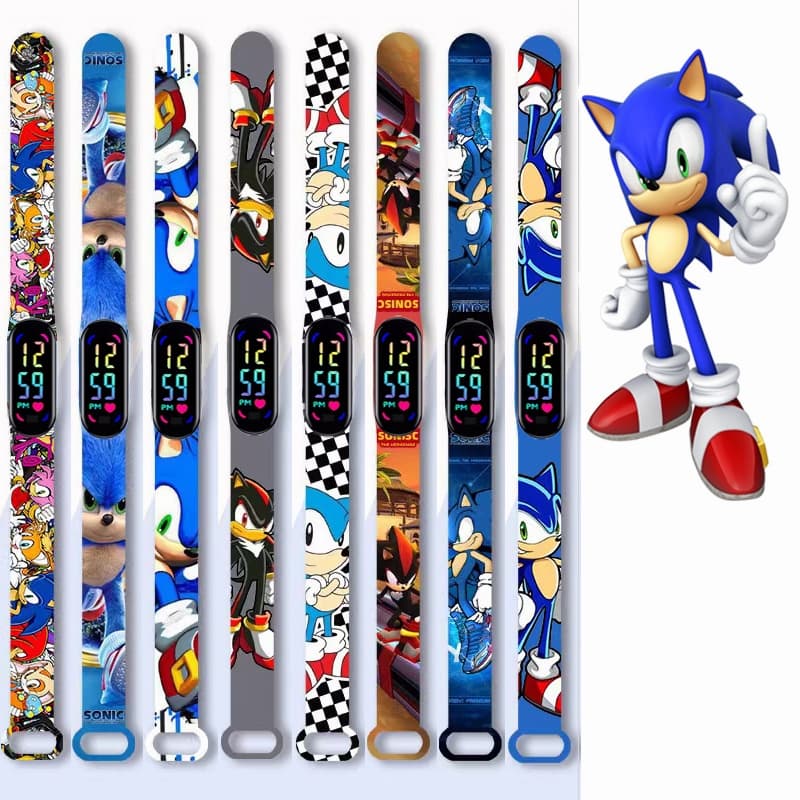 Relógio Cartoon Kids Watch Série Sonic Led