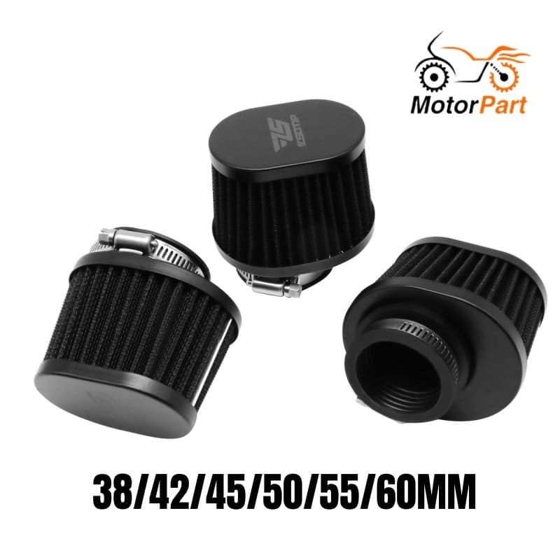 MOTOPARTS SHOP 38/42/45/50/55/60mm Filtro De Ar De Motocicleta Funil Preto Universal
