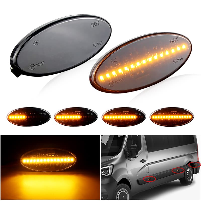 2PCS Luz De Sinalização Dinâmica De Giro Luz de Marcador Lateral Para Renault Master G3 Vauxhall Movano G2 Nissan NV400