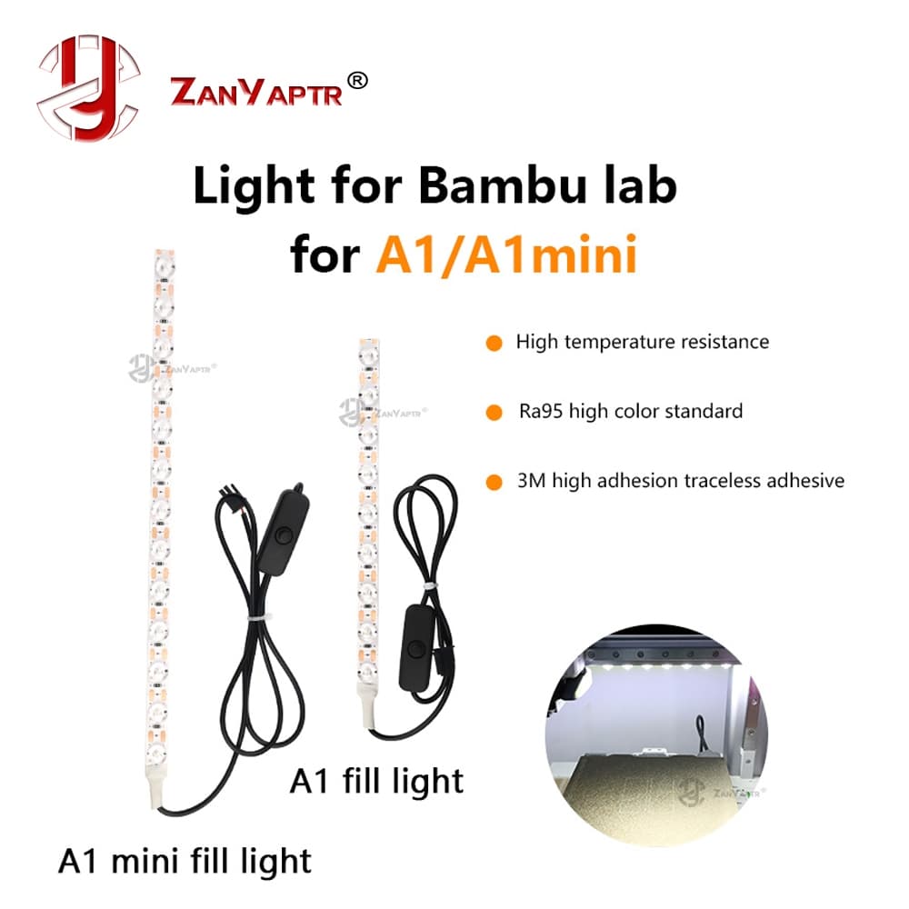 Para Bambu Lab A1/A1mini Led light Strip Ra95 Luz De Preenchimento 24V Super Brilhante Bambulab 3D Acessórios Impressoras