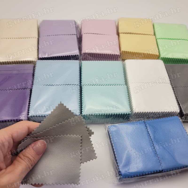 (nova cor) 100 PCS 6x8cm Flanela Mágica Pano para Limpeza e Polimento de Joias de Ouro ou Prata