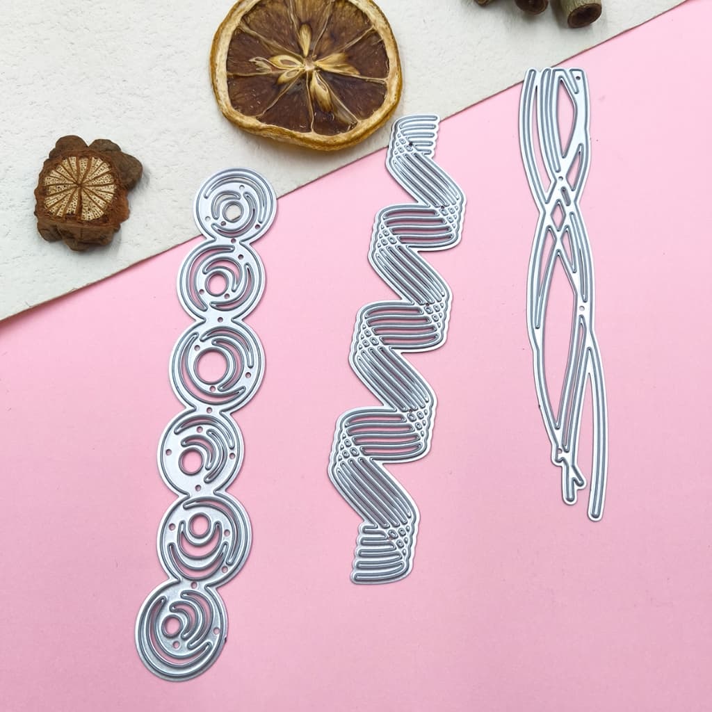 3pcs/set Cabelos Encaracolados Ondulados Bordas De Algas Marinhas Onduladas Cortes De Metal Stencil DIY Raspagem Álbum De Papel Cartão Template Gravação De Moldes Decoração Artesanal