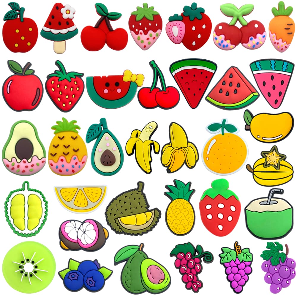 MEIDJ Encantos De Sapato Encantos Decorações De Frutas 36 Acessórios De PVC Com Botão