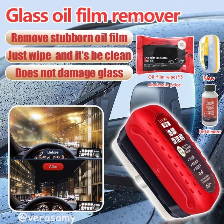 Escova de limpeza de filme de óleo de vidro de carro 120ml Limpador de óleo para vidros de carro