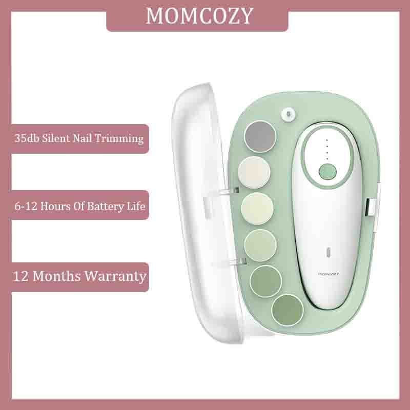 Momcozy Lixa De Unhas Para Bebês Elétrica , Aparador Suave Elétrico Recarregável , Cortador , 7 Almofadas De Substituiçã