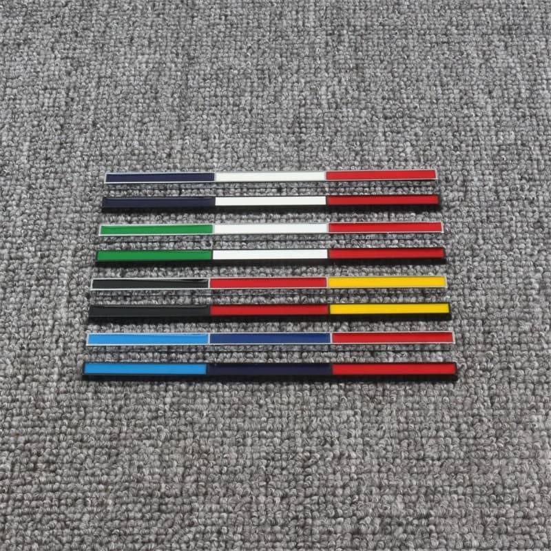 Adesivos decorativos de bandeira nacional de Metal Itália França Alemanha Sports Latter Etiqueta modificada Interior Ext