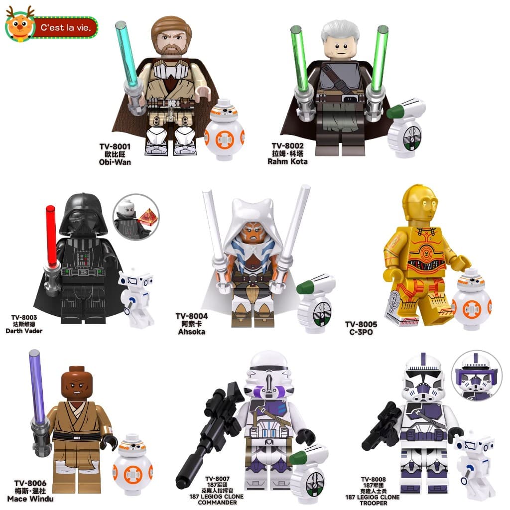 Brinquedo de montar Peça decorativa Brinquedos de Menino Presente de aniversário boneco de Obi-Wan Windu