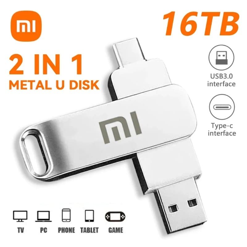 Xiaomi 16TB mini metal Giratório De Alta Velocidade USB 1TB 2TB 4TB 8TB Unidade flash Armazenamento Externo