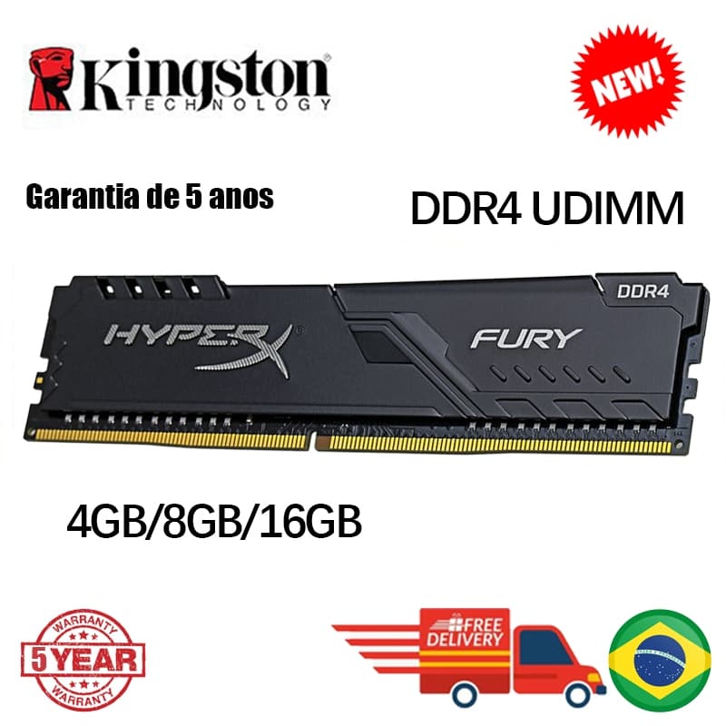 Kingston HyperX FURY 4GB 8GB 16GB DDR4 2133Mhz 2400MHZ 2666MHz 3200Mhz Memória RAM Desktop 288Pinos