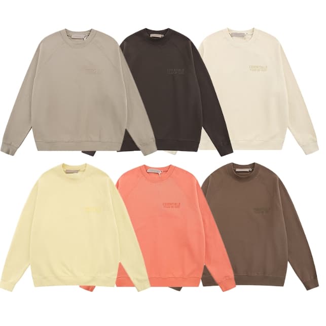 Novo produto 23SS essencial faer de deus Flocking Round Neck Sweatshirt Pullover