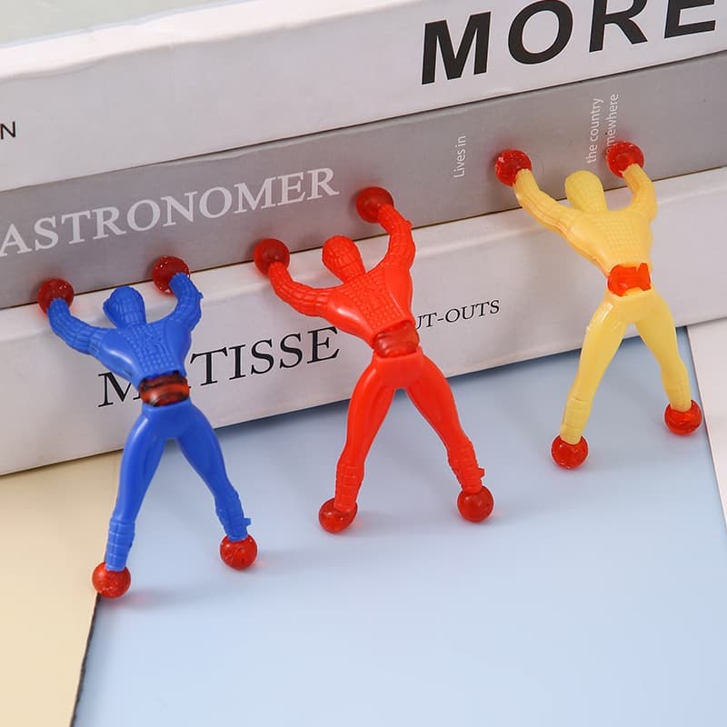 【5 PCS】Super-homem Aranha Escalada de Parede Brinquedo Descompressivo de Parede Pegajoso