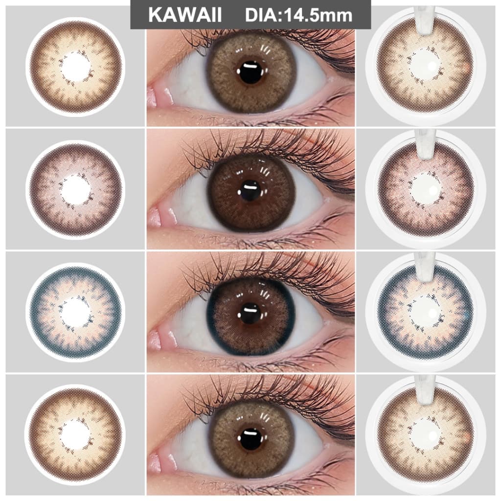 Lentes De Contato Colorida Marrom Grandes Olhos 14.5mm  Para Maquiagem 1 Par Magister KAWAII Series