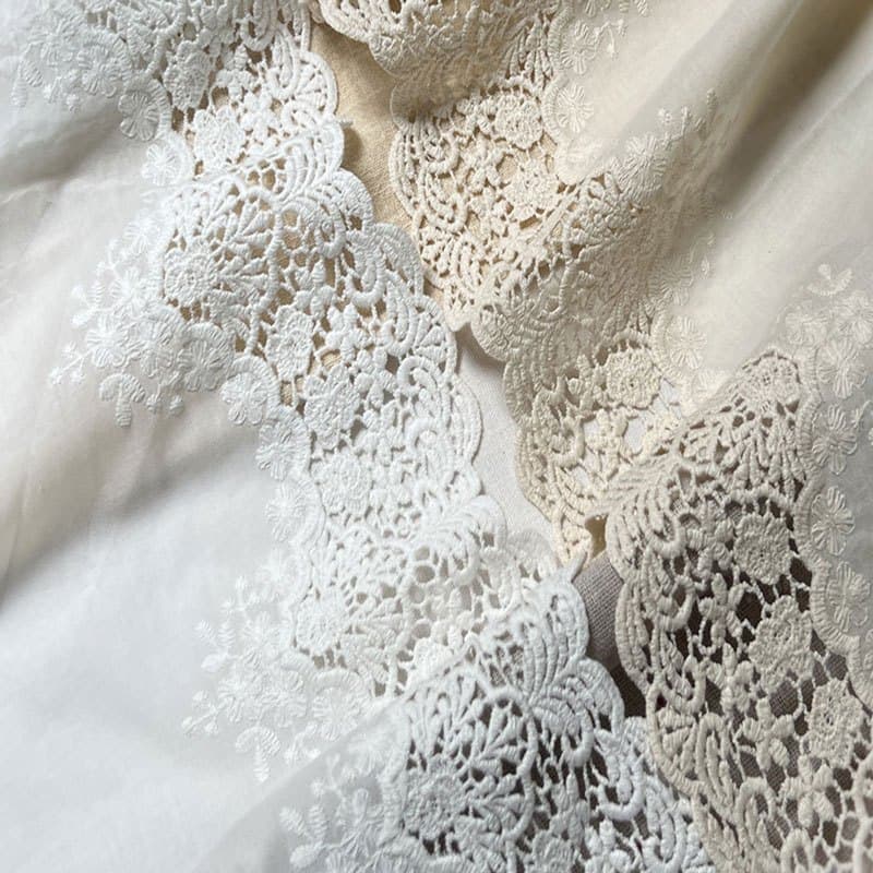 1 Tamanho De Renda De Algodão Bordado Em Bricolage 18cm Tecido De Borda De Saia Feito À Mão material De Costura