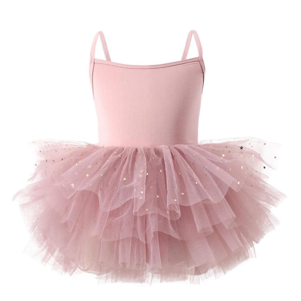 Crianças vestido de balé estrela impresso gaze vestido de princesa 2026 novo estilo estilingue traje de desempenho de um