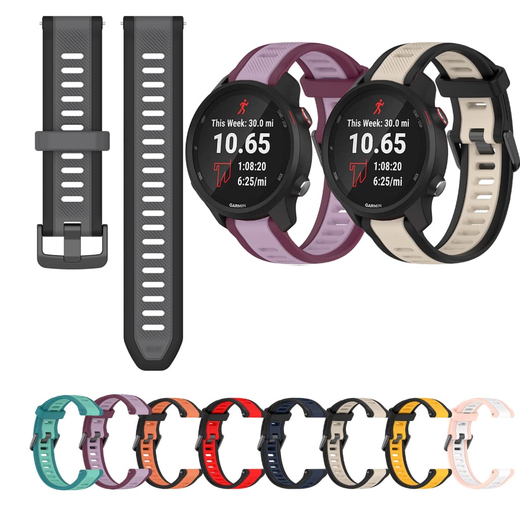 Pulseira De Silicone De 18mm 20mm 22mm Para Garmin Forerunner 265 255 245 255S 265S 245M 645 645M 55 158 165 Música 970 
