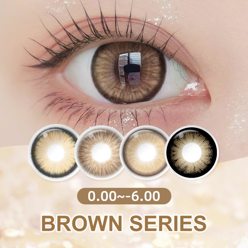 [0.00 ~-6.00] Lente De Contato Com Grau Magister Lentes Coloridas De 14 mm/14.5-Série Marrom