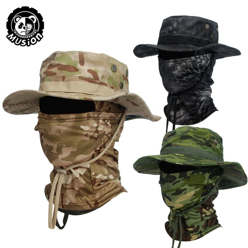 Chapéu Musion Boonie Balaclava De Proteção Solar Dobrável Pescador Caça Ao Ar Livre