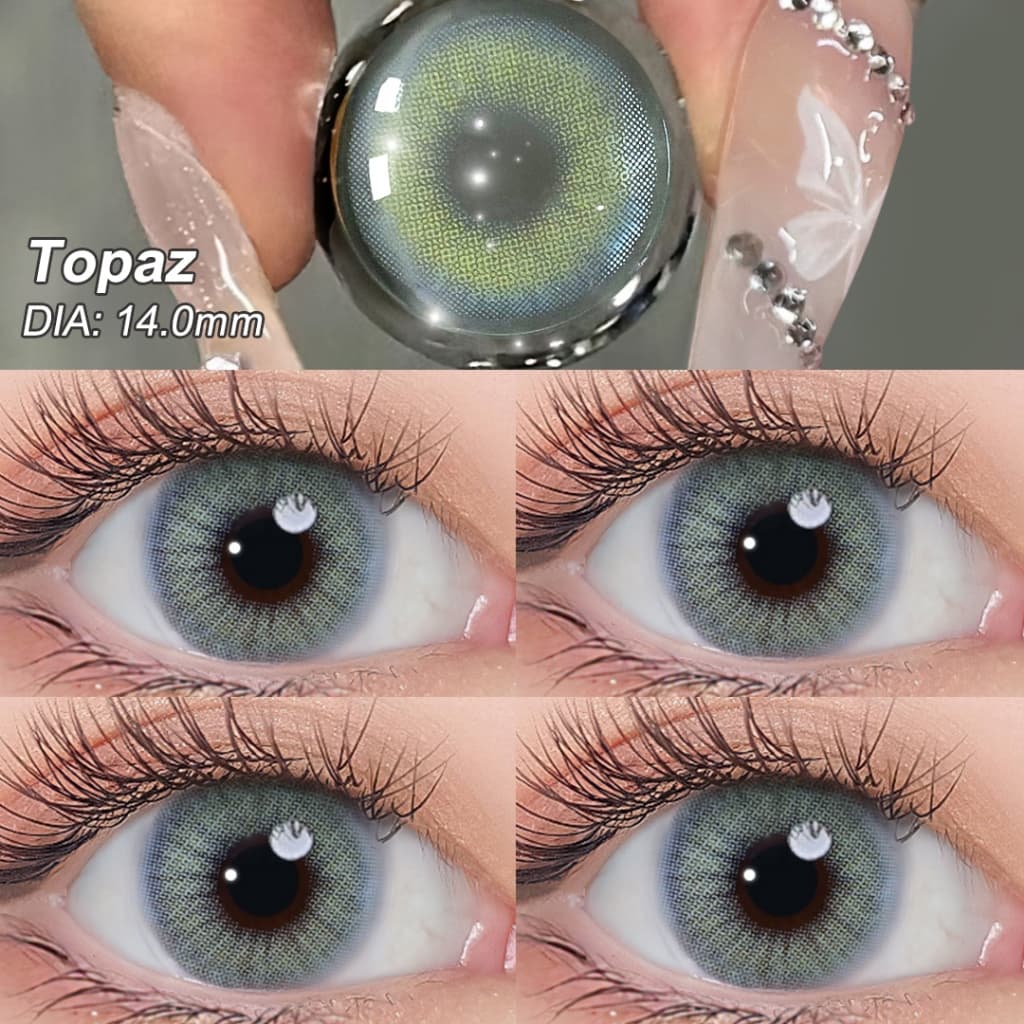 Magister Lente De Contato Meio Anual Coloridas Naturais Lentes Topazio Uso Diário 1 Par
