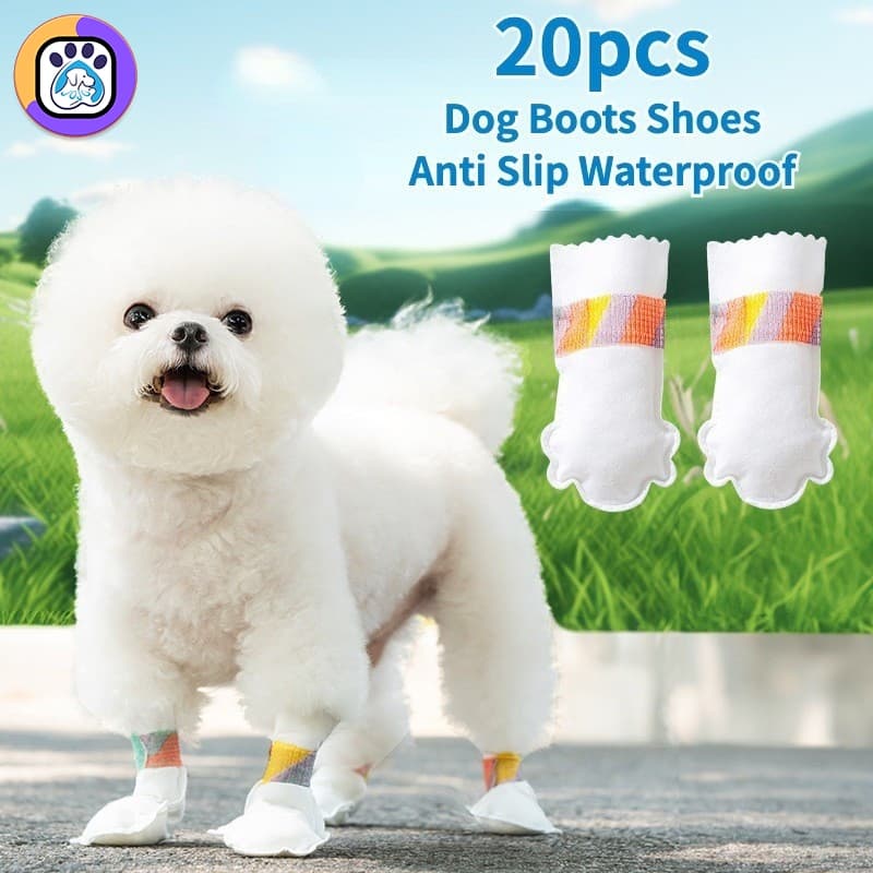 Sapatos Descartáveis De 20pcs Para Botas De Cachorro Anti-Derrapante À Prova D'água Gatos De Estimação