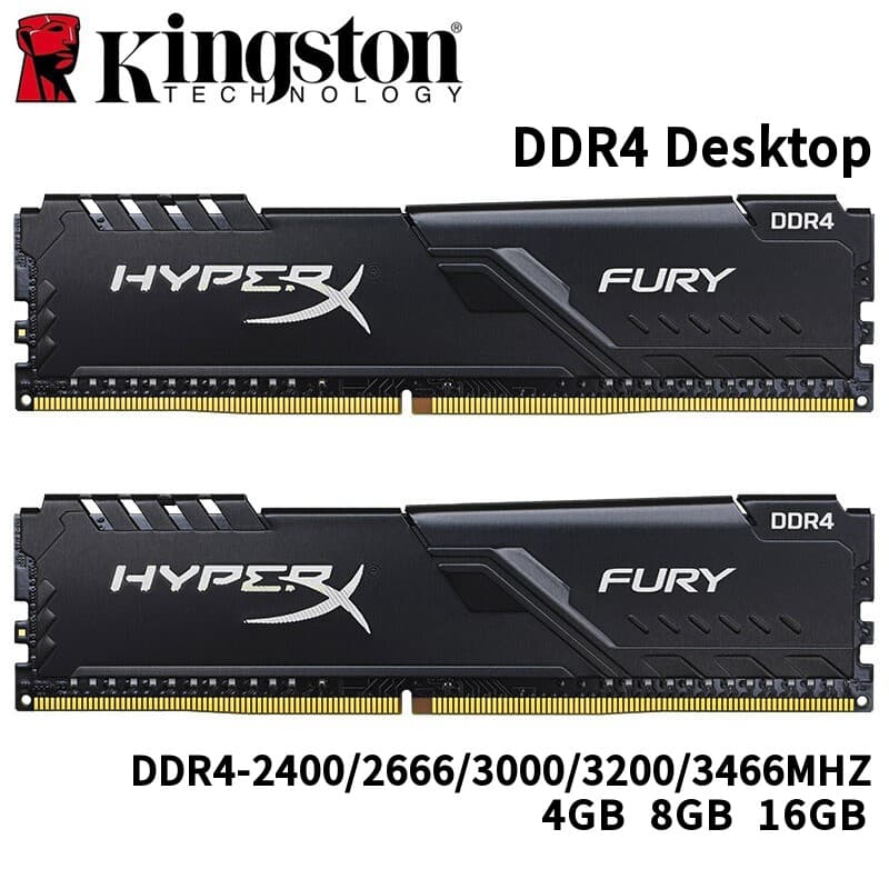 Kingston HyperX FURY DDR4 4gb 8gb 16gb DDR4 2133Mhz desktop 2400 2666 3200mhz PC4 RAM Memória UDIMM