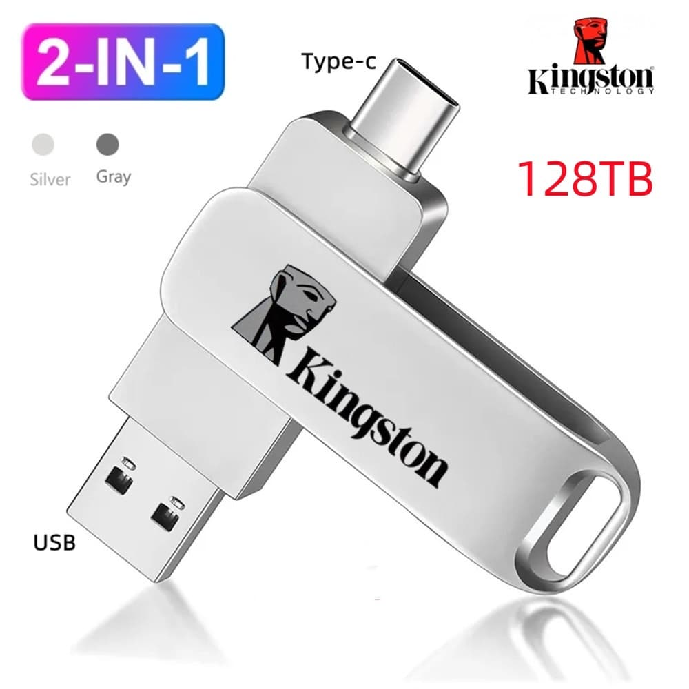 128TB Pen Drive OTG 2 Em 1 USB Tipo C 64TB 32TB 16TB 8TB 4TB 2TB 1TB Pendrive De Alta Velocidade Para Telefone/PC