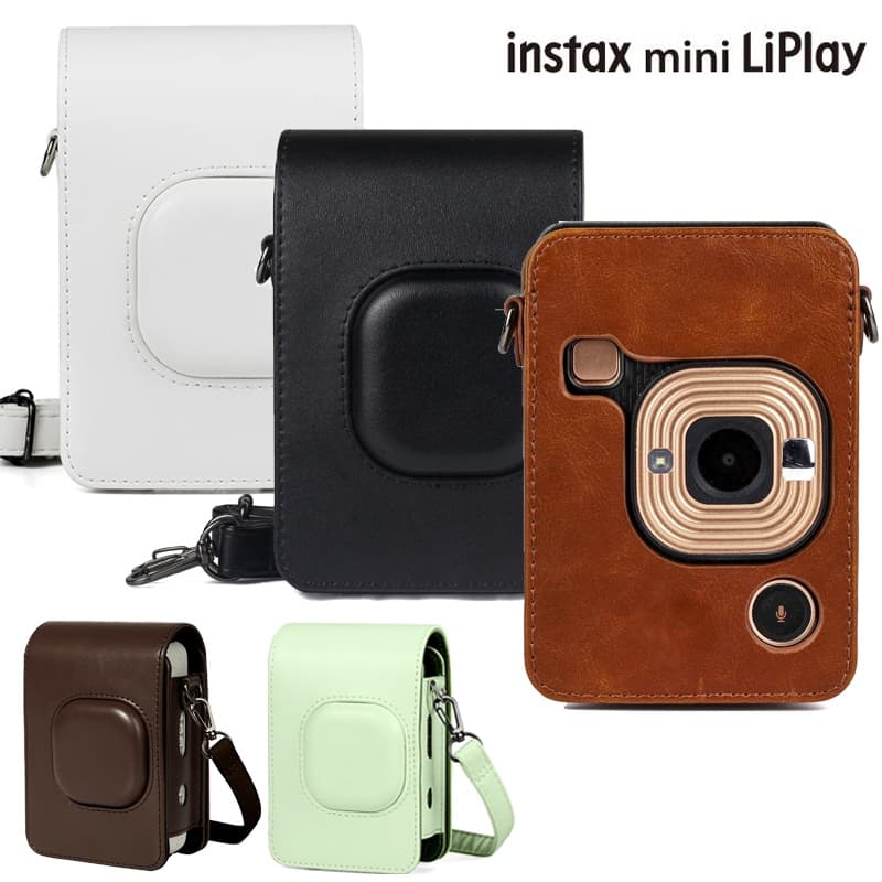 Capa De Transporte De Cristal Bolsa De Couro PU Para Fujifilm Instax Mini Liplay Case