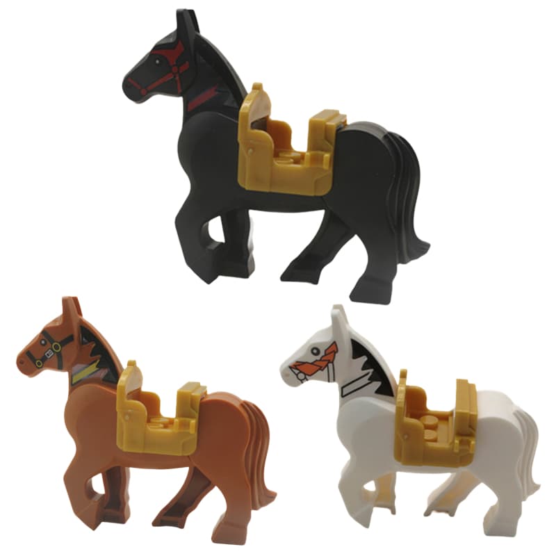 Blocos De Cavalo De Guerra-Capacidade Para As Figuras Andarem De Montagem Requerem Uma Sela MiniFigurines Podem Ser Usadas Com Brinquedos De Cena De Acompanhamento