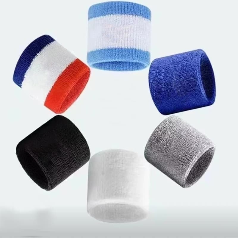 Pulseira esportiva de algodão puro com logotipo bordado protege articulações grandes estoque pronto