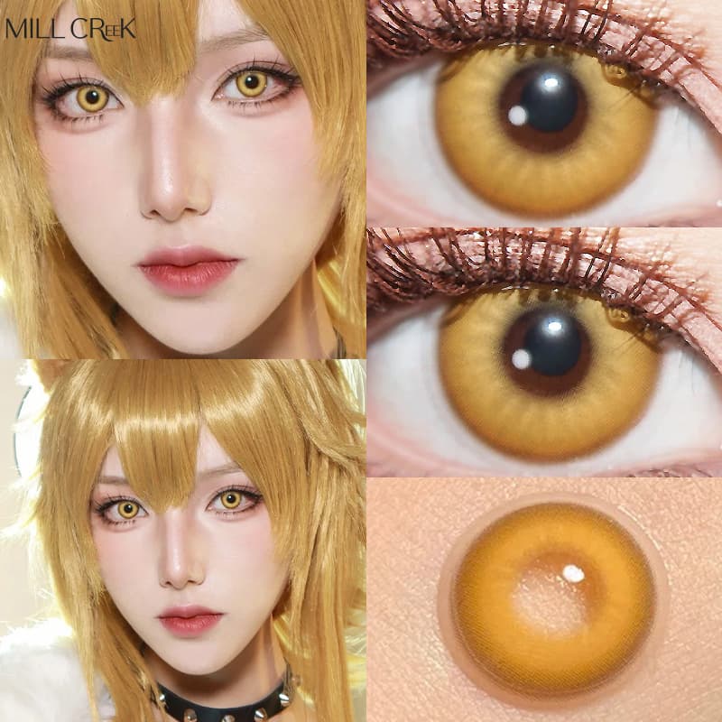 MILL CREEK Lentes De Contato Coloridas Cosplay 1 Par 2 Peças Pequeno Grau De Diâmetro Grande (0 ~-8.00) Estudante Acessível 6 Meses De Uso