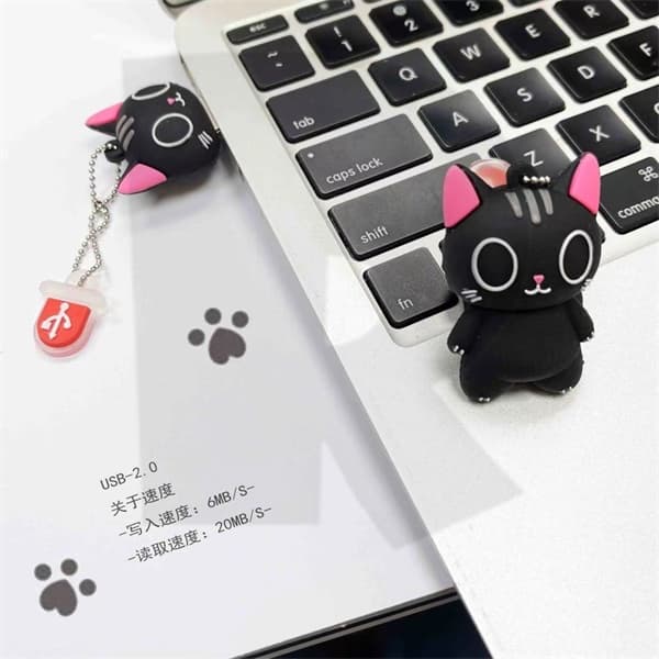 Silicone Dos Desenhos Animados Gato Bonito Unidade Flash De Alta Velocidade 1GB 2GB 4GB 8GB 16GB 32GB 64GB 128GB 2TB À Prova Dwaterproof Água Pen Drive Vara