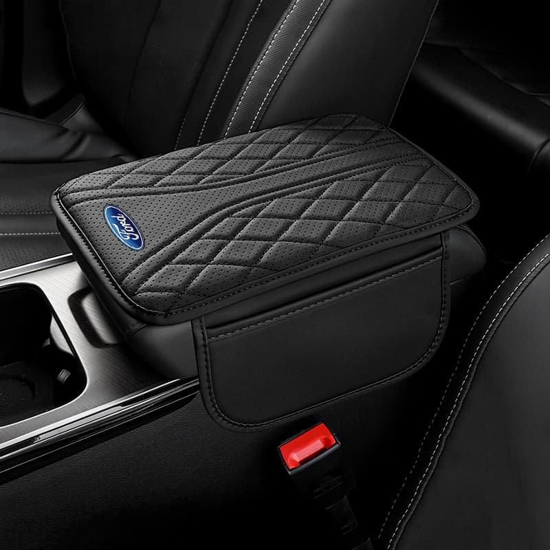 Adequado Para Ford Explorer Kuga Mondeo Ranger Edge Fiesta Everest Ecosport Couro PU Caixa De Apoio De Braço De Carro Almofada De Com Bolso De Armazenamento Acessórios De Decoração De Interiores