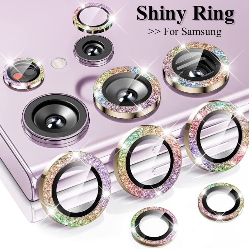 Protetor De Lente De Câmera 5/3 Unidades Para Samsung Galaxy S26 S25 S24 S23 S22 Ultra Plus S25 Edge FE 5G Metal Glitter