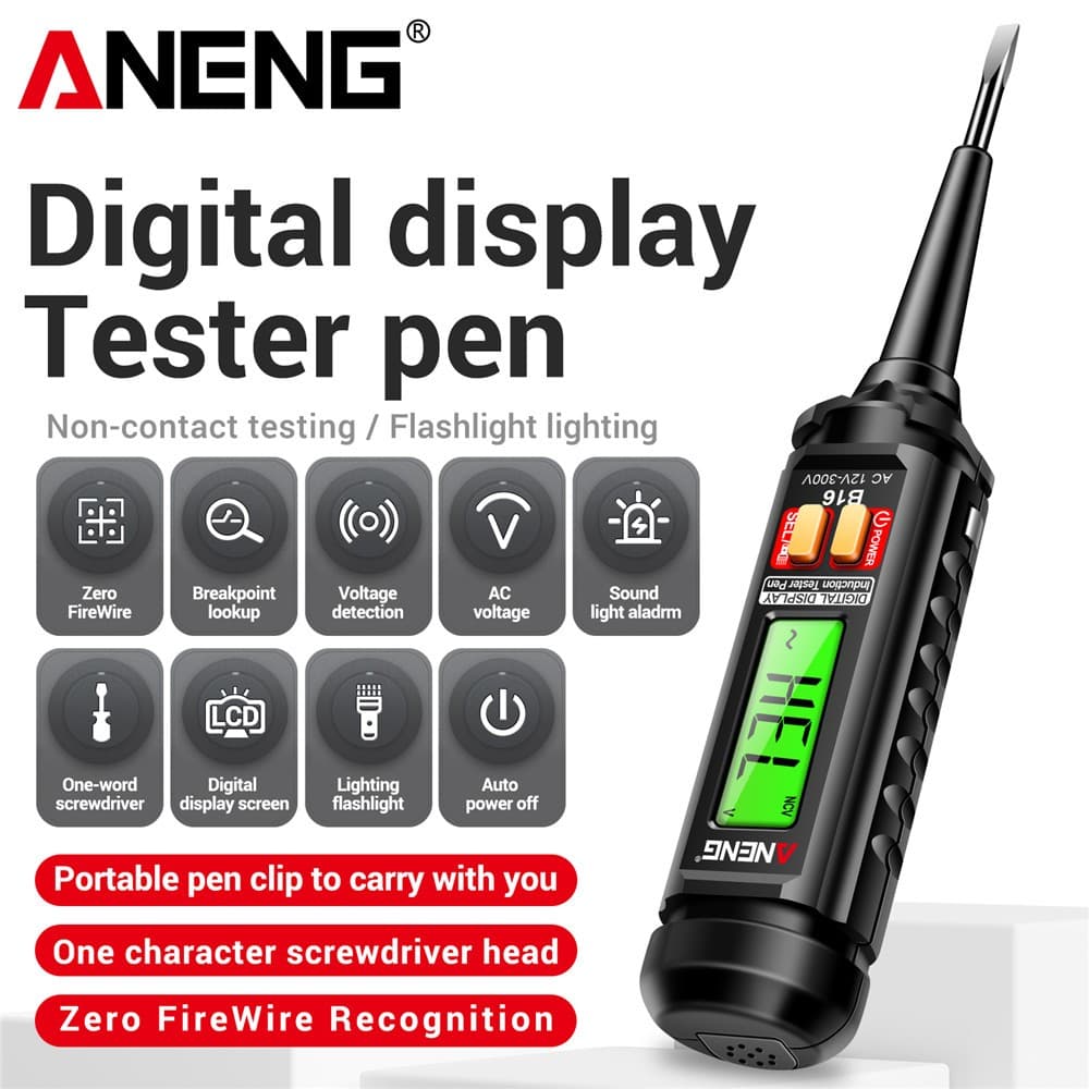 ANENG B16 Caneta Testadora Sem Contato 12V-300V Detector De Tensão Medidor De Teste Lâmpada Diagnóstico Do Carro Breakpoint Localizador Voltímetro Ferramenta