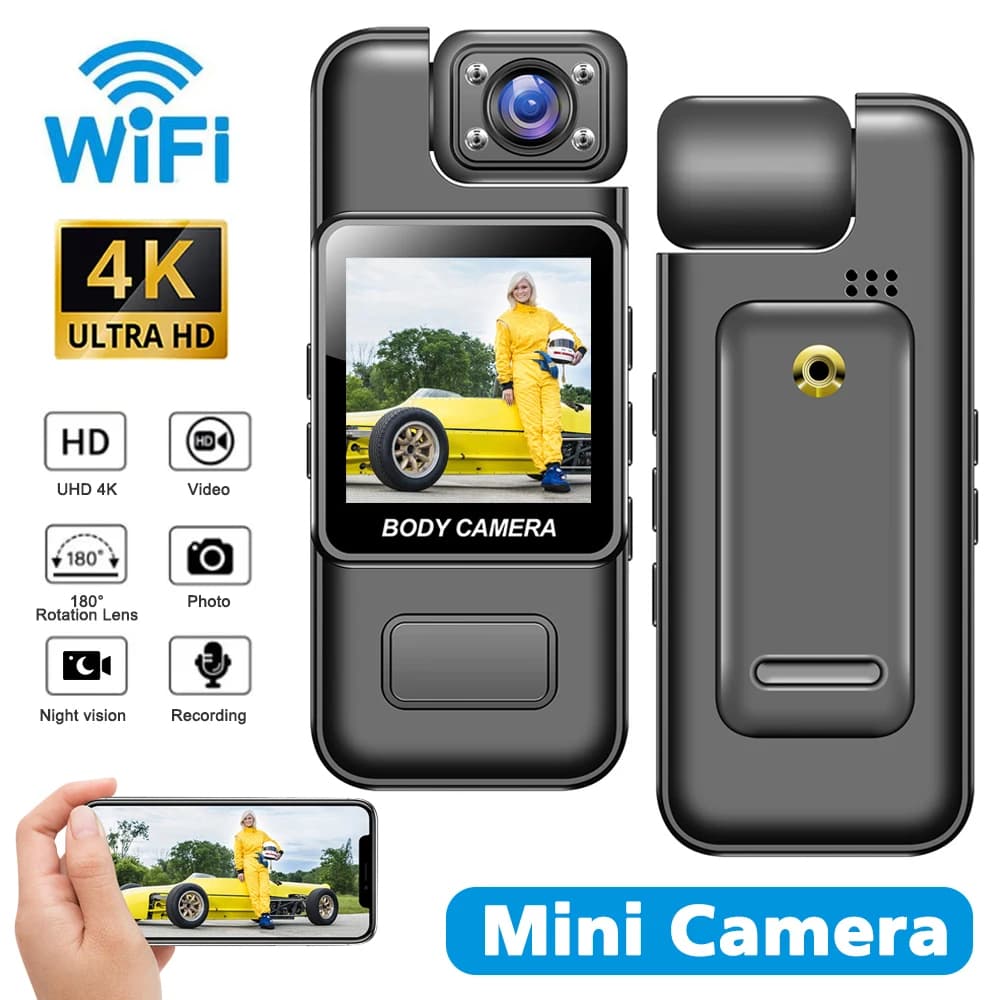 1080P HD WiFi Mini Câmera Portátil Gravador De Vídeo Digital Polícia Corpo Cam Visão Noturna Infravermelha Esportes DV DVR Pequena Filmadora
