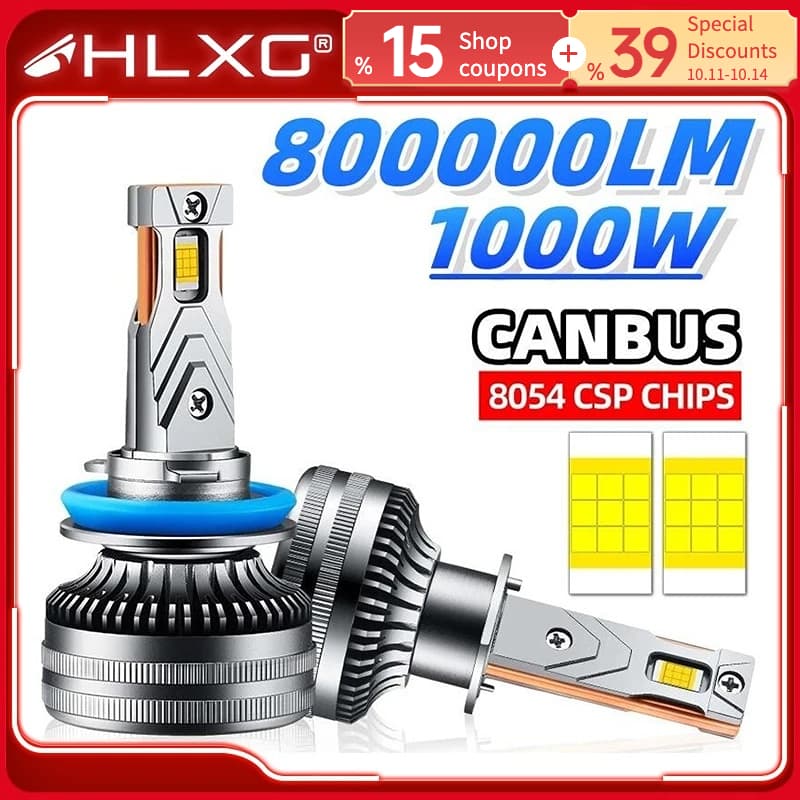 Garantia de três anos H11 H7 H4 Faróis Canbus LED H3 H8 H1 HB3 HB4 9005 9006 9012 HIR2 H9 6500K Lâmpada De Carro