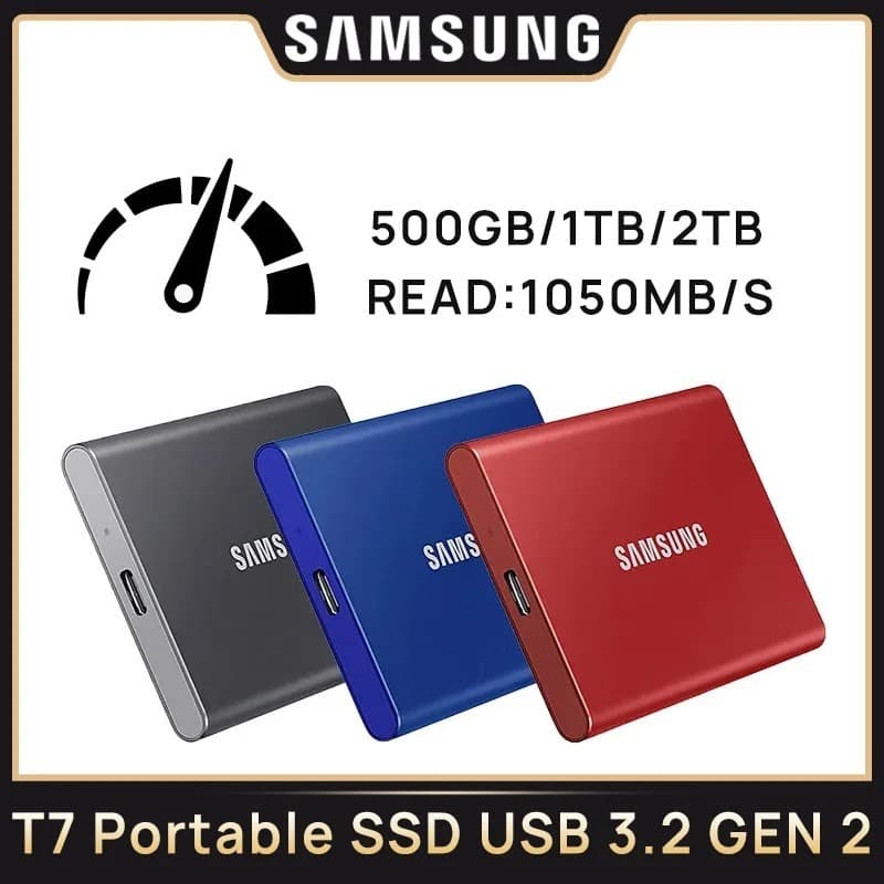 Samsung T5 Portátil SSD 500GB 1TB 2TB 4TB Unidade Externa Disco De Estado Sólido USB 3.2 Gen 2 Para Laptop Desktop PS4 5