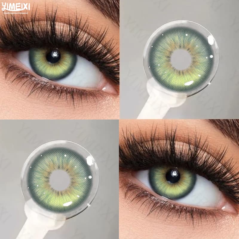 Lente De Contato Yimeixi Iris Green Com Grau 14.2 Mm Verde/Azul/Cinza/Marrom Uso Anual Pupilas De Beleza Cosméticos Para