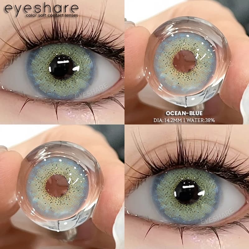 Eyeshare 2 Peças Lentes De Contato Coloridas Oceano Céu Lente De Beleza Cor Dos Olhos Cosméticas