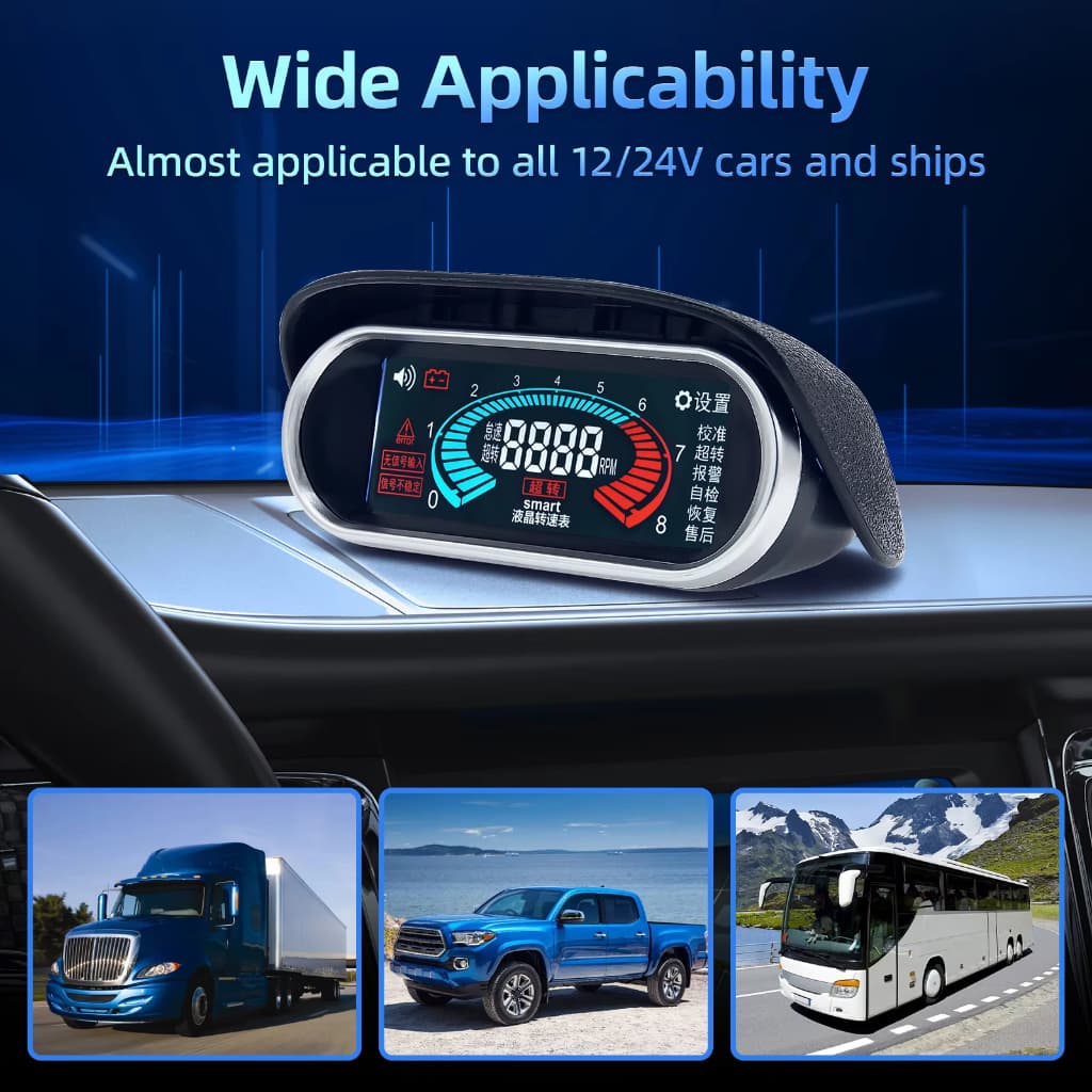Alta Qualidade Universal Carro LCD Tacômetro Digital Motor Tach Medidor Motocicleta rpm 12/24v Navio Da Rússia