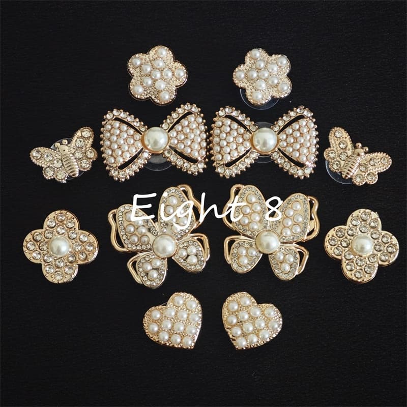 12pçs Pérolas Borboleta Arco Em Forma De Coração Acessórios De Sapato Decoração Para Sapatos E Bolsa Presente Mulheres