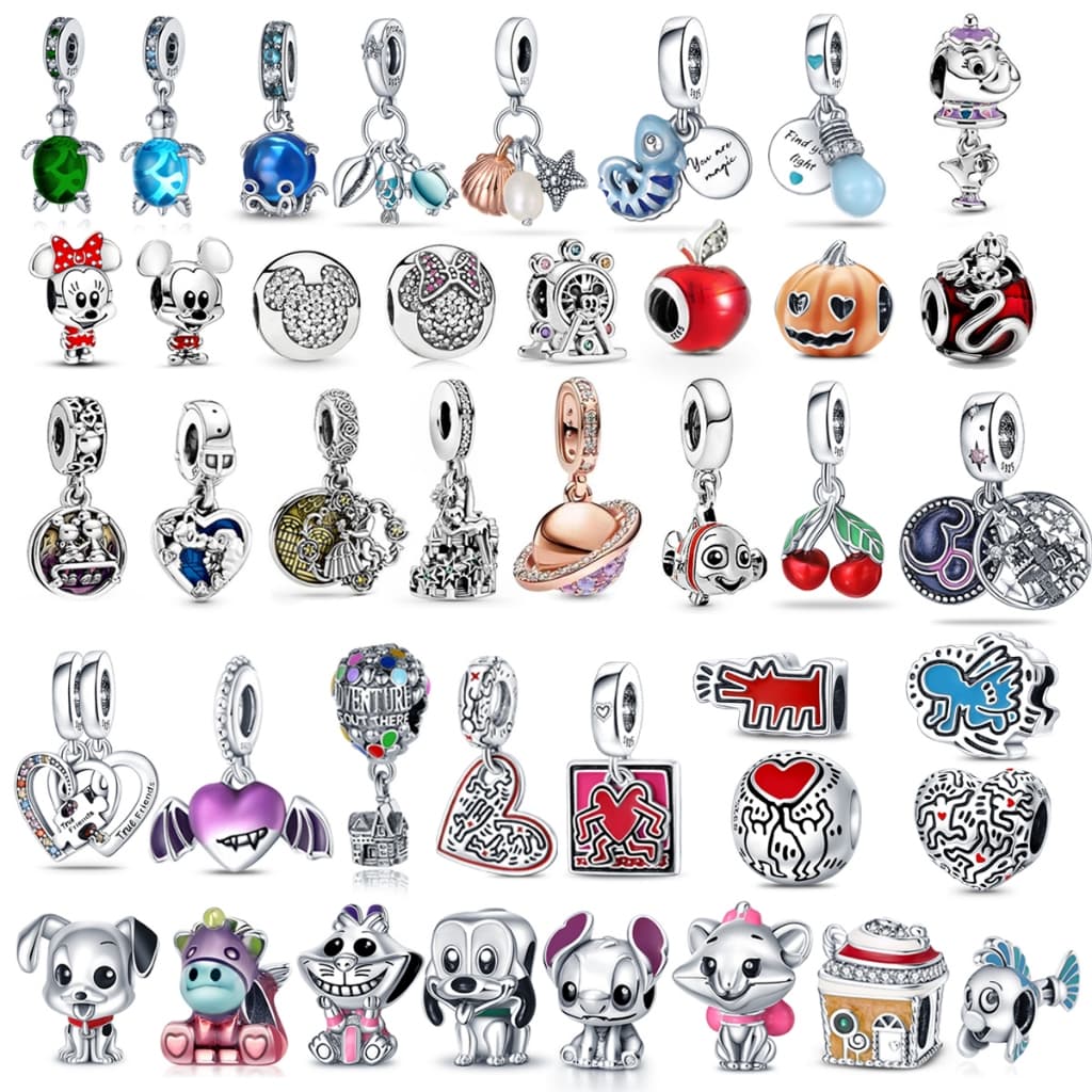 Charme da série Disney em prata esterlina 925 adequado para pulseira de prata esterlina 925, presente de aniversário faç
