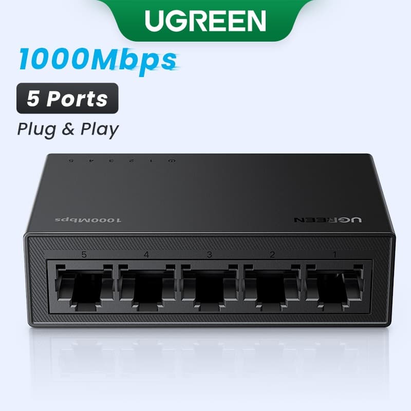 UREEN 1000Mbps 5/8 Portas gigabit Ethernet Switch 5V 1A Para Computador TV Set-up Box Sem Configuração Necessária Operaç