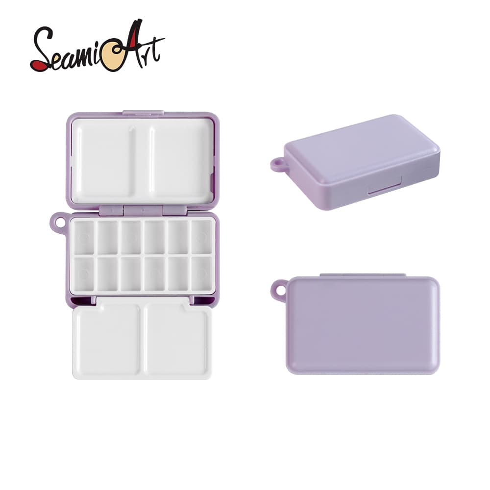 SeamiArt 1 Peça Mini Caixa Portátil De Pintura De Plástico Para Viagem Subpacote De Tinta Aquarela 2 Opções De Cores