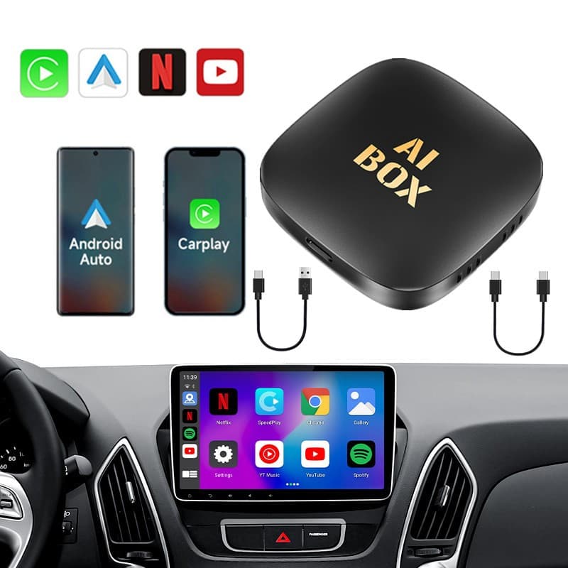 Adaptador Automático Sem Fio Carplay Android Para Apple Factory Car Com Caixa Ai Vídeo Youtube Netflix