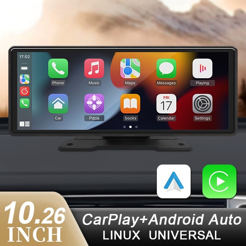 CarPlay Rádio Do Carro Multimídia Central 10.26 À Prova De Portátil Android Reprodutor De Vídeo Automático Tela Sensível