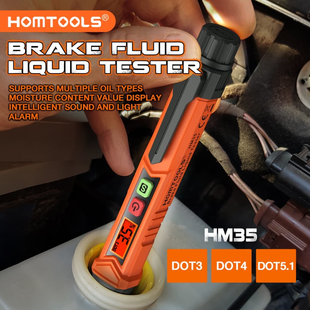 HOMTOOLS HM35 Testador De Líquido De Fluido De Freio De Automóvel LCD Digital Caneta De Detecção De Óleo Detector De Con