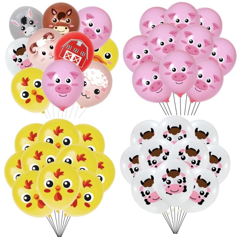 10pcs Balões De Látex Temáticos De Animais De Fazenda , 30cm/12 Polegadas , Adequados Para Decorar Fazendas , Festas De 
