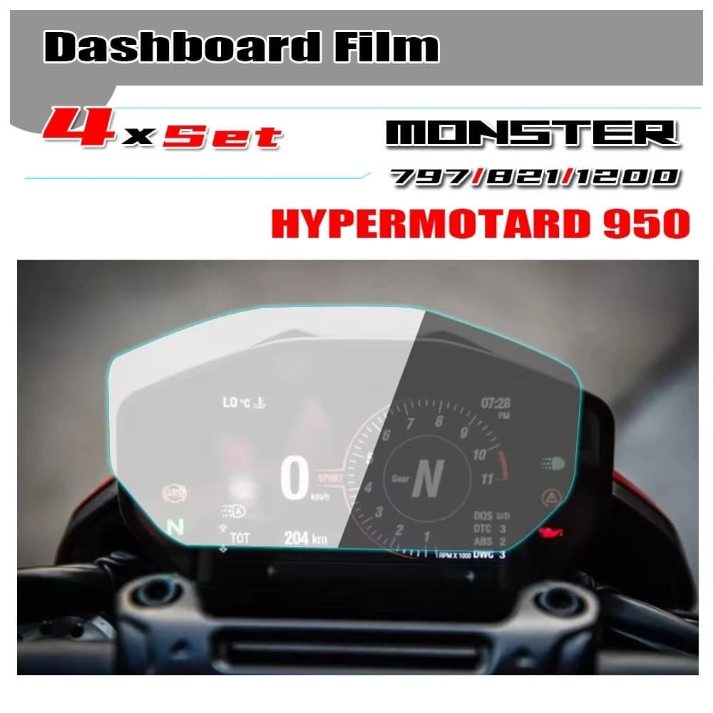 Ducati Monster 797/821/1200 2014 Hypermotord950 2019-2021 Filme De Proteção Contra Arranhões Do Painel De Instrumentos