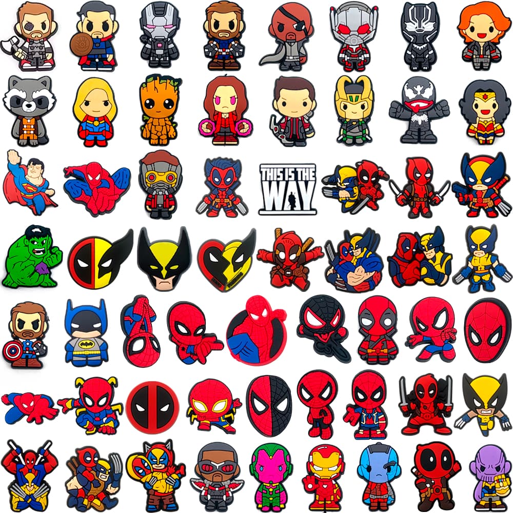 Encantos De Sapato Com Tema De Super-Herói Da Marvel Dos Desenhos Animados Para Tamancos Acessórios De Decoração De Sapa