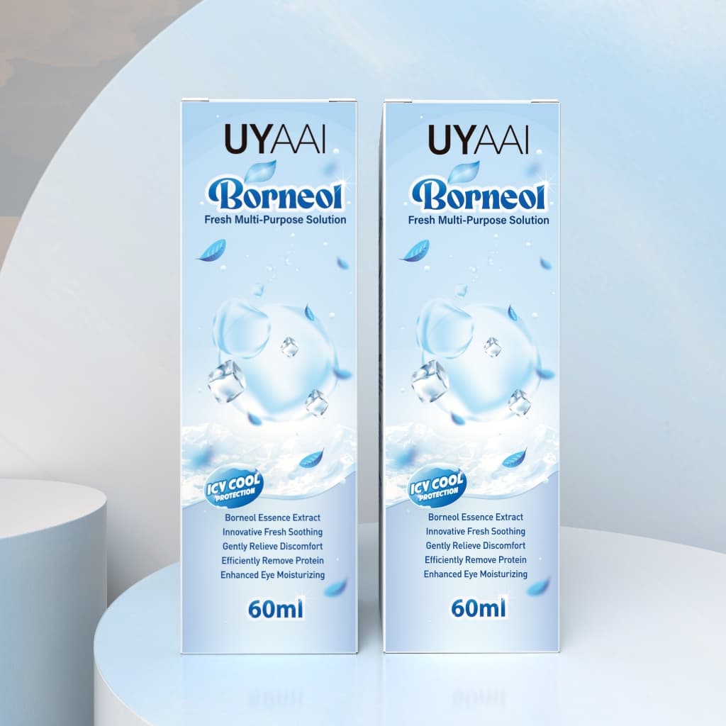 Solução Para Cuidados Com Lentes De Contato UYAAI 60ml Fresca E Confortável Recentemente Atualizada